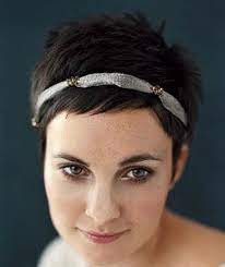 Love The Look Of This Headband With The Pixie A Beautiful Little Life Perfect Pixie Haircuts Part 3 18 Short Wedding Hair Short Hair Styles Haircut Parts