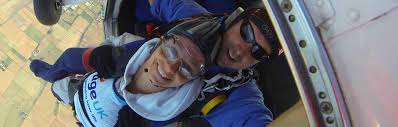 The price of a tandem skydive in the uk is ~£199 to £318. Skydive For Charity Age Uk