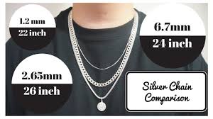 Silver Chains Length And Width Comparison