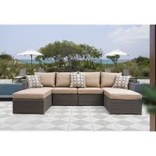 Hampton 6 Piece Patio Deep Seating Sectional By Sirio Luxury Outdoor Furniture Patio Seating Sets Patio Seating