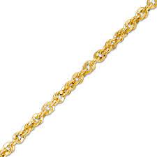 14k 24 inch gold rope chain necklace. Made In Italy 3 8mm Rope Chain Bracelet In 14k Gold 7 5 Zales Outlet