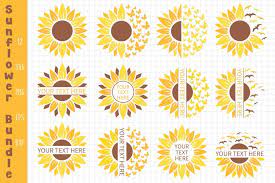 Download Free Svgs Download Sunflower Bundle Svg Sunflower Svg Sunflower Monogram Svg Free Design Resources
