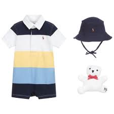 Ralph Lauren Blue 3 Piece Baby Gift Set Childrensalon Outlet