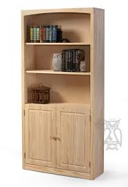 Solid Pine Wood Unfinished Modern Style Bookcase With Doors 36 Wide X 72 High Muebles Para Libros Muebles Libreros De Madera