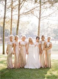 Gold And White Glam Wedding Bridesmaid Gold Bridesmaid Dresses Sequin Bridesmaid