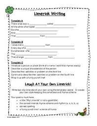 Limericks Write Your Own Limericks For St Patrick S Day Poetry Lessons Poetry For Kids Writing Limericks