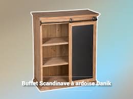Buffet Ardoise Scandinave 1 Porte Danik La Foir Fouille Meuble Rangement Rangement Mobilier De Salon
