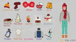 Winter Words Useful Winter Vocabulary With Pictures Winter Words Vocabulary Winter