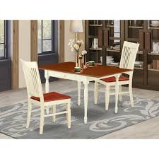 It functions as a sleek side table when unopened, its soft dual tone will match a variety of color palettes, and it is easily movable thanks to its caster wheels. Drop Leaf Dining Table And Hardwood Seat Kitchen Chairs Buttermilk And Cherry Finish Number Of Chairs Option Overstock 32448406