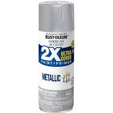 The primer is a little thinner then i would have liked but covered well for only using one coat on non faired glass. Silver Rust Oleum American Accents 2x Ultra Cover Metallic Spray Paint 11 Oz Walmart Com Walmart Com