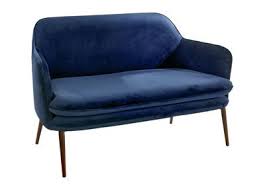 Canape Droit Charmy Velours L 128 Cm Velours Bleu Pols Potten Barhatnyj Divan Sofa Mebel