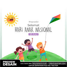 Hari anak nasional 2021, pemerintah canangkan 'gempa. Background Hari Anak Nasional Polos Png Ppt Cdr 2021