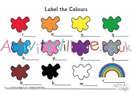 Label The Colours On This Set Of Worksheets This One Has The First Letter As A Hint Colours Color Worksheets Color Activities For Toddlers