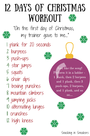 12 Days Of Christmas Workout Snacking In Sneakers Christmas Workout Holiday Workout High Intensity Workout