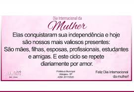 Confira dicas de mensagem dia da mulher. Noticia Mensagem Do Prefeito Zica E Da Vice Adriana Pelo Dia Internacional Da Mulher Prefeitura Municipal De Ubirajara