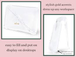 Here's a very chic card or i.d. Kate Spade New York Business Card Holder For Women Stylish Clear Acrylic Business Card Organizer For Desktop Call Me Amazon Sg Office Products