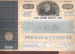 The Home Depot Inc Stock Certificate Mock Up Stock Certificates Certificate Dow Jones Index