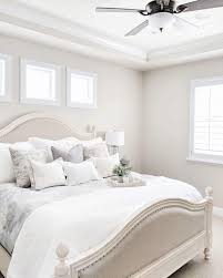 Headboard Neutral Master Bedroom Pottery Barn Bedding Ceiling Fan 3 Windows Tray C Ceiling Fan Bedroom Neutral Master Bedroom Pottery Barn Bedroom Master