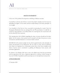 The reader would assume that they are just being made aware of the changes and need only make a mental note. Anwar Ibrahim On Twitter Media Statement 27 October 2020 I Take Note Of The Political Developments Unfolding In Malaysia Recently