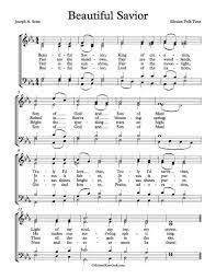 Free Choir Sheet Music Beautiful Savior A Silesian Folk Tune Lyrics By Joseph A Seiss Key Of D Eb And Hymns Lyrics Hymn Sheet Music Gospel Song Lyrics