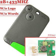 Envio Gratis 10 Unids Lote 2 Botones Para Renault Laguna Espace Con Chip Pcf7947 Y Llave De Emergencia 433 Mhz
