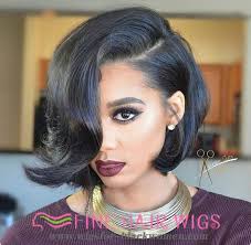 Black Bob Wig With Bangs Human Hair Pin On Wigs For Black Women