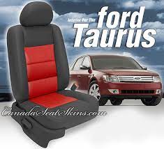 Front 40/20/40 split seat with adjustable headrests and integrated center console. 2008 2009 Ford Taurus Katzkin Leather Upholstery