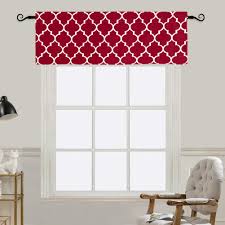Black, red, grey, or tan with antique white buffalo checks create a relaxed country feel in your home. Jaoul Moroccan Valance For Windows Of Kitchen Living Room Bedroom Window Treatment Short Drapes Tile Print Half Curtains Top Drapes Red W52 X L18 Buy Online In Dominica At Dominica Desertcart Com Productid