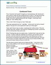 Cardboard Town Grade 2 Children S Story K5 Learning Free Reading Comprehension Worksheets Reading Comprehension Worksheets Reading Comprehension