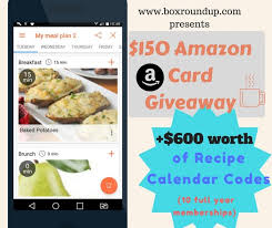 Recipe Calendar App Helps To Decide What To Cook Try New Recipes Or Choose Meal Plans Enter Giveaway To W Trending Recipes Amazon Gift Card Free Calendar App