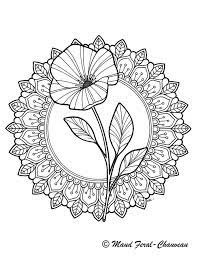 Delicate Fleur Dessin Mandala Par Maud Feral Artherapie Ca Mandala Coloring Pages Flower Mandala Flower Drawing