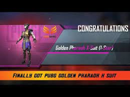 Pubg Golden Pharaoh X Suit L Best Luck Ever Firewing Official Youtube In 2021 Mobile Skin Pharaoh Mobile Phone Game