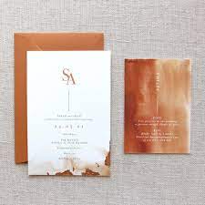 Burnt Orange Wedding Invitation Suite Starfish Lane Wedding Invitations Romantic Wedding Invitation Design Orange Wedding Invitations