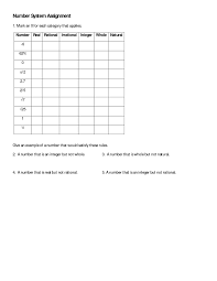 Assignment Real Number Number System Real Number System Real Numbers