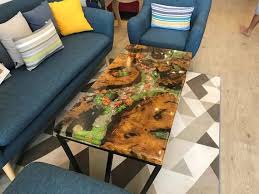 Epoxy Resin Transparent Coffee Table Handcrafted Custom 3d Etsy Table De Cafe Resine Transparente Epoxy