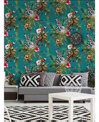 Holden Decor Lemur Teal Multi 12402 Wallpaper Wallpaper Bedroom Feature Wall Feature Wall Wallpaper Teal Wallpaper