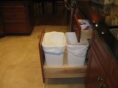 Kitchen trash cans typically range from 10 to 20 gal., depending on how often you cook and how many people live in your home. Width Of Trash Cabinet