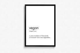 Printable Wall Art Funny Signs Vegan Quotes Dictionary Art Word Meaning Definition Design Vegan Defi Definition Prints Typography Printable Words Prints
