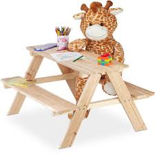 Der massive kindertisch hat fest montierte bänken und ist für garten oder wohnung geeignet. Kindersitzgruppe Holz Picknicktisch Fur Den Garten Outdoor Gartenmobel Kinder Hxbxt 50 X 90 X 78 Cm Natur 6100260316796
