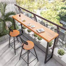 Match your dining table with four chairs or bench with 2 chairs or anyway you like it. Bar Table Solid Wood Dining Table Balcony Small Table Bar Long Table By Window Simple Fashion High Narrow Table And Chair Shopee Singapore