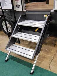 #rvlife #diyrv how to make a travel trailer more stable? Step Above V Solid Step V Glowstep Revolution Best Rv Step