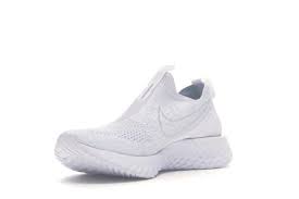 The newest nike react running shoe, the epic phantom react flyknit, debuts with a minimal look and dynamic fit made possible by losing the laces. Nike Epic Phantom React Flyknit White Pure Platinum W Bv0415 100