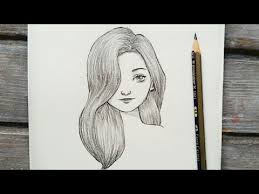 رسم سهل تعليم رسم بنت مع شعر طويل سهل خطوه بخطوه للمبتدئين بطريقة سهلة رسم بنات Youtube