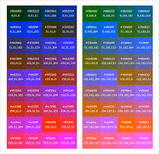 52 Abundant Html Hexadecimal Color Chart