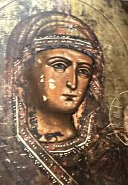 19th Century Russian Icon Depicting The Virgin Mary And The Christ Child