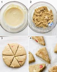16 yummy scones that have a light apple flavor from the freshly chopped apples placed in the batter along with some cinnamon. Apple Cinnamon Scones Vegan Gluten Free Okonomi Kitchen
