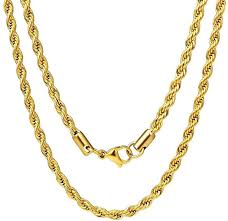 18 inch gold rope chain. Amazon Com 3mm Yellow Gold Plated Rope Link Chain Necklace 18 Inches Clothing
