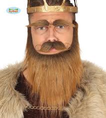 Bärte Set braun Vollbart mit Augenbrauen und Schnurrbart