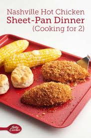 Nashville Hot Chicken Sheet Pan Dinner Cooking For 2 Recipe Sheet Pan Dinners Cooking Dinner Sheet Pan Dinners Chicken