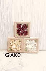 洋風つまみ細工 プチギフト 感謝価格の壁掛け フォトフレーム 正方形 つまみ細工 細工 クラスの装飾